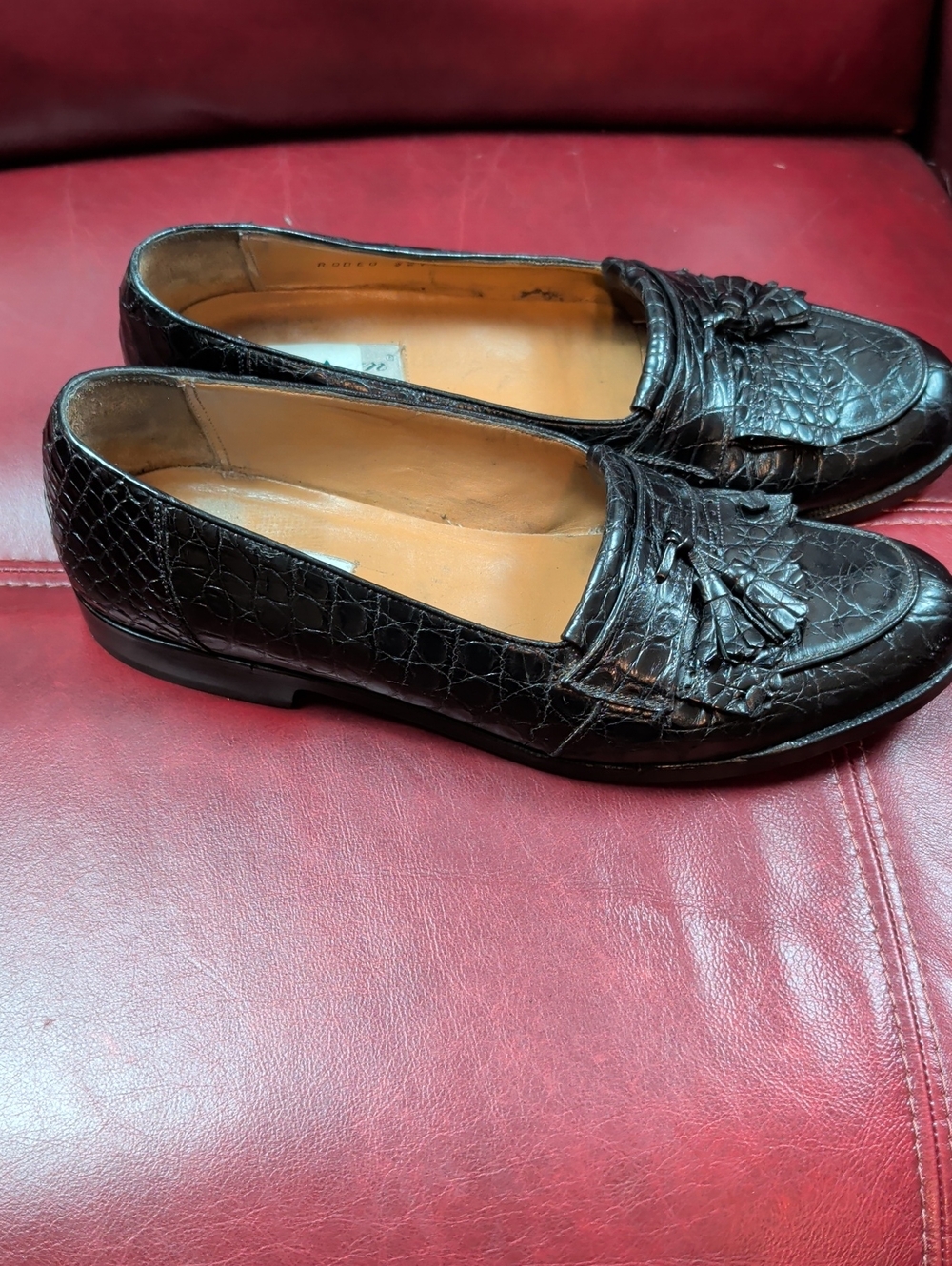 MEZLAN "RODEO" Genuine Crocodile Alligator Loafers Shoes  Men's 9.5 - Picture 3 of 12